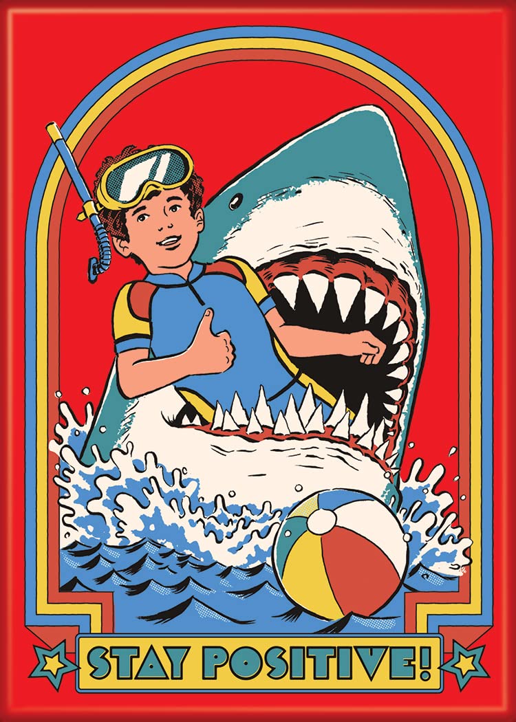 Ata-Boy Steven Rhodes Stay Positive 2.5" X 3.5" Magnets for Refrigerators and Lockers - Image 1