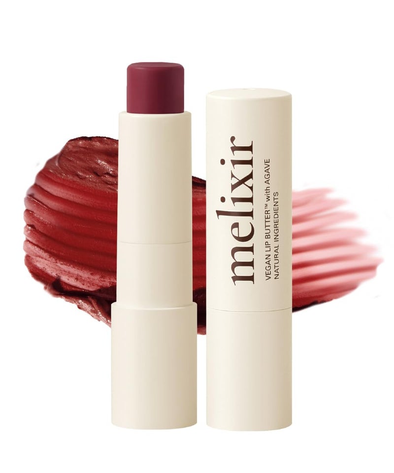 Melixir Vegan Lip Butter (12 Colors), Hydrating Tinted Lip Balm Stick, Bee-Free, Petrolatum-Free, Plant-Based, Moisturizes Dry & Chapped Lips With Shea Butter, Sheer, Natural Finish - #11 Autumn Rain - Image 1