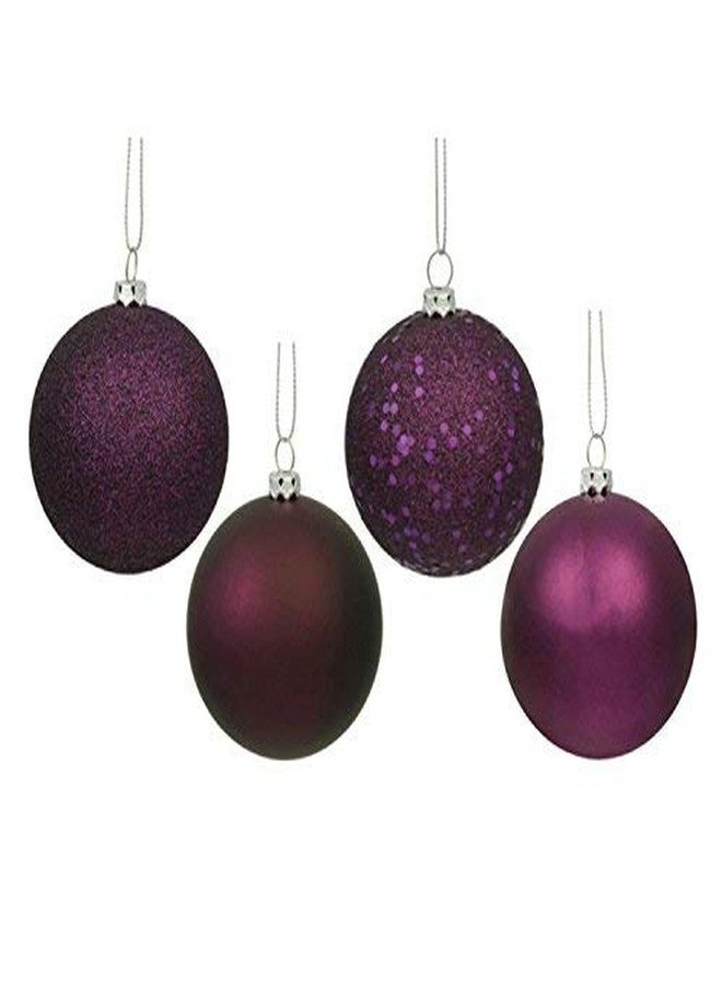Vickerman 20ct Purple Plum Shatterproof 4-Finish Christmas Ball Ornaments 2.75" (70mm) - Image 3