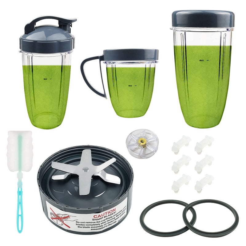 14 قطعة شفرة خلاط ومكونات ل NutriBullet 600 واط و 900 واط قطع غيار بديلة حشوة وسادة صدمة وشفرة1 3 أكواب1 أغطية