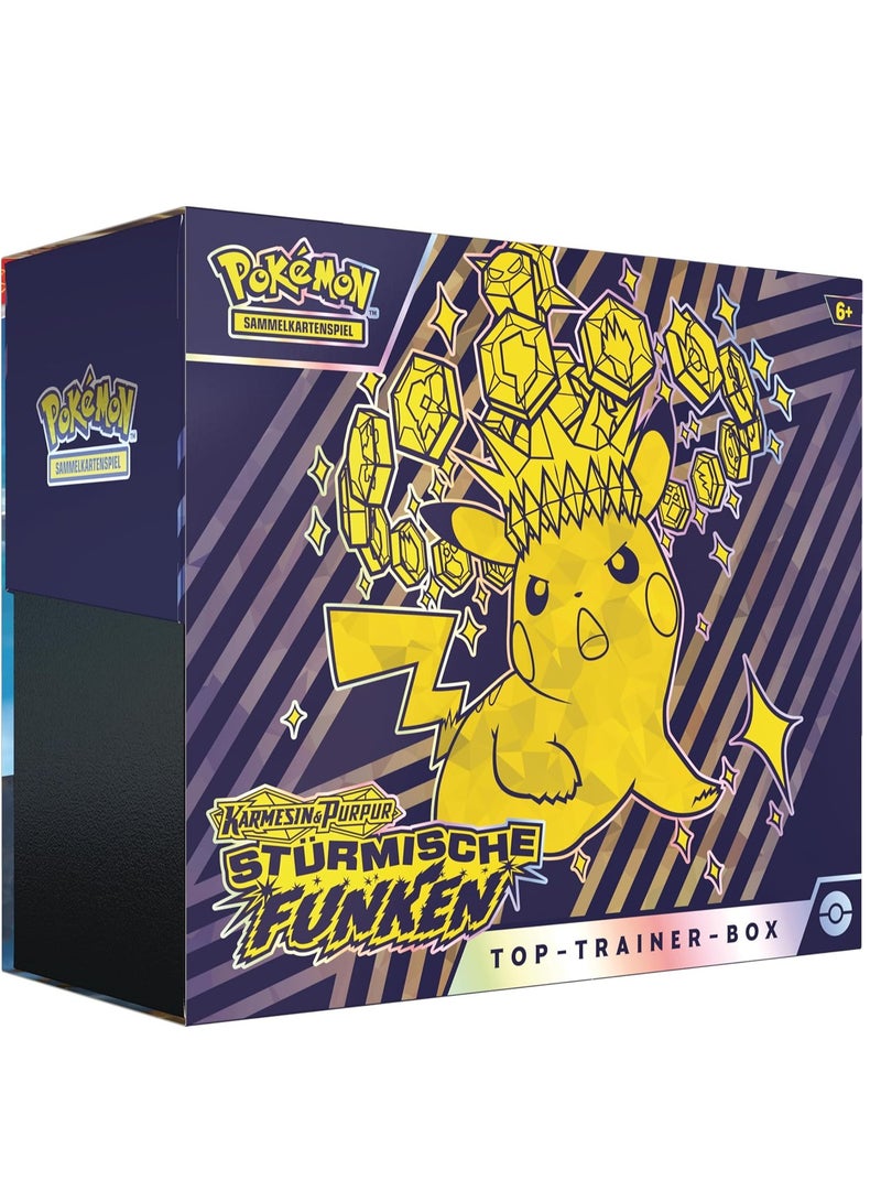 Pokemon - Trading Card Game: Top Trainer Box Crimson & Purple - Stormy Sparks (1 Full Screen Promo Card, 9 Booster Packs & Premium Accessories) - Image 1