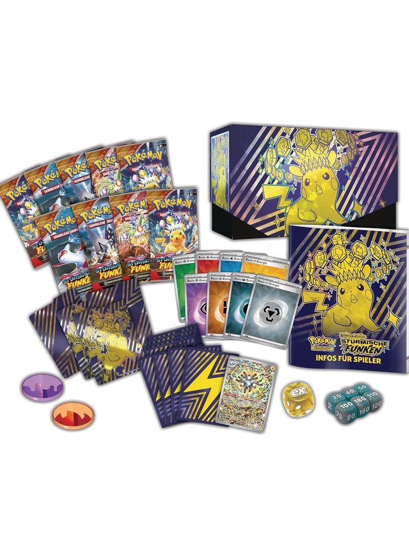 Pokemon - Trading Card Game: Top Trainer Box Crimson & Purple - Stormy Sparks (1 Full Screen Promo Card, 9 Booster Packs & Premium Accessories) - Image 2