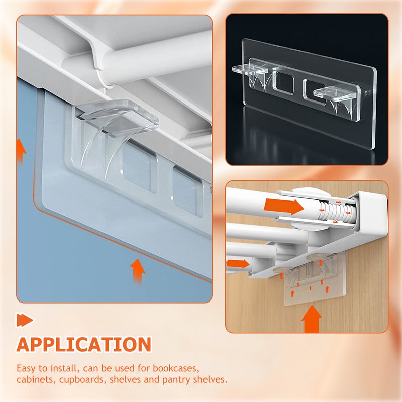 8pcs Shelf Support Peg Punch Free Cabinet Book Shelves Pegs Clear Shelf Pegs - Image 4