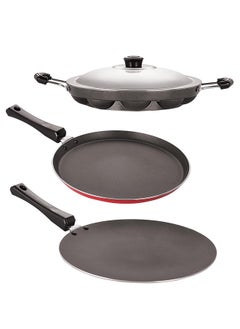 Nirlon Non-Stick Aluminium Cookware Set, 5-Pieces, Red & Black - pzsku/Z87A9E705100E34C87B14Z/45/_/1740118946/5929aead-6558-47cb-8bdf-bbff6aeee68f