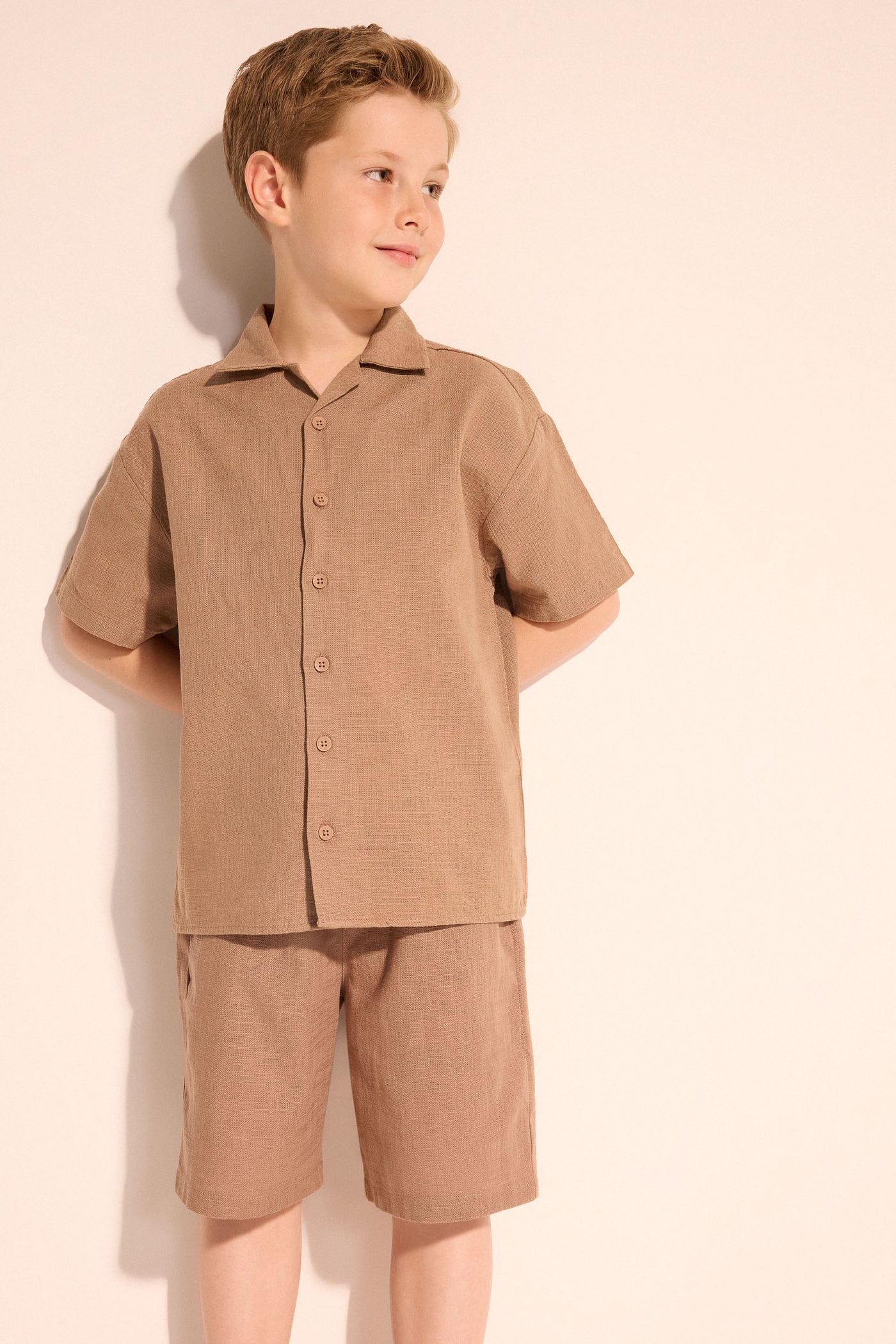 Brown Boy Boy Regular Fit Short Sleeve Shirt Casual