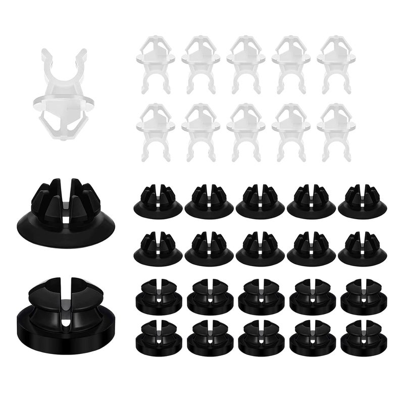 Middrivr 30 قطعة من مشابك حامل قضيب دعامة غطاء المحرك، مشابك تثبيت غطاء محرك السيارة، حامل قضيب دعم الغطاء، بديل مشبك قضيب الغطاء باللونين الأسود والأبيض 91503-SS0-003، مشابك حلقات غطاء السيارة لمعظم السيارات - Image 1