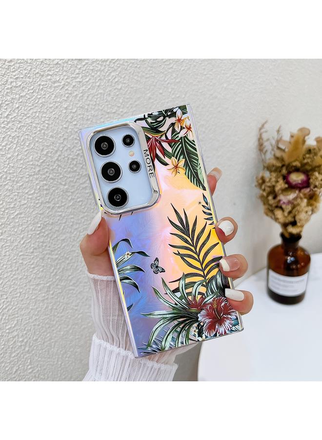 S-TOP Case For Samsung Galaxy S23 Ultra 5G Electroplating Laser Flower Texture TPU Phone Case - Image 1