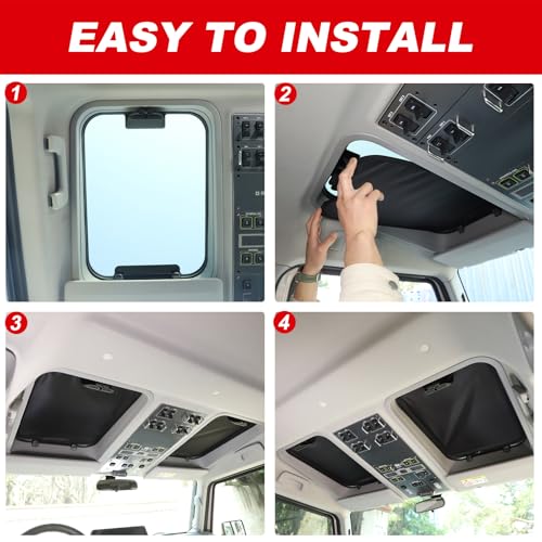Qiosreui Sunroof Sun Shade for INEOS Grenadier 2020-2025 Accessories Car Roof Cover Foldable Roof Sun Shade UV Reflector Glare HeatShield Sun Visor Blocker Moonroof Shield Cover Privacy Protector (Black1) - Image 4