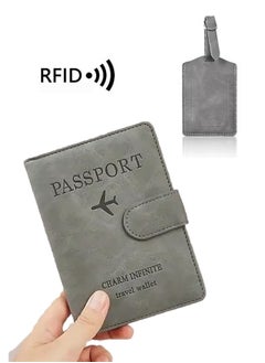 Generic 2pcs Travel Passport Holder Set,Passport Cover With RFID  Blocking,Foldable PU Leather Passport Wallet,Anti-Degaussing,Can Store Passport, Cash, Air Tickets, Sim Card, Receipts, Credit Cards  - Image 1