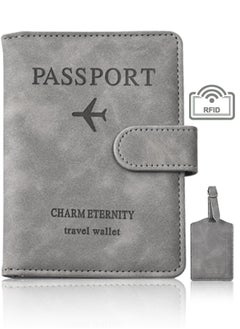 Generic 2pcs Travel Passport Holder Set,Passport Cover With RFID  Blocking,Foldable PU Leather Passport Wallet,Anti-Degaussing,Can Store Passport, Cash, Air Tickets, Sim Card, Receipts, Credit Cards  - Image 1