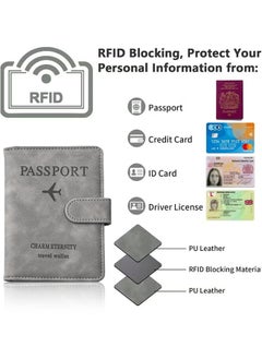 Generic 2pcs Travel Passport Holder Set,Passport Cover With RFID  Blocking,Foldable PU Leather Passport Wallet,Anti-Degaussing,Can Store Passport, Cash, Air Tickets, Sim Card, Receipts, Credit Cards  - Image 2