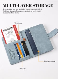 Generic 2pcs Travel Passport Holder Set,Passport Cover With RFID  Blocking,Foldable PU Leather Passport Wallet,Anti-Degaussing,Can Store Passport, Cash, Air Tickets, Sim Card, Receipts, Credit Cards  - Image 5