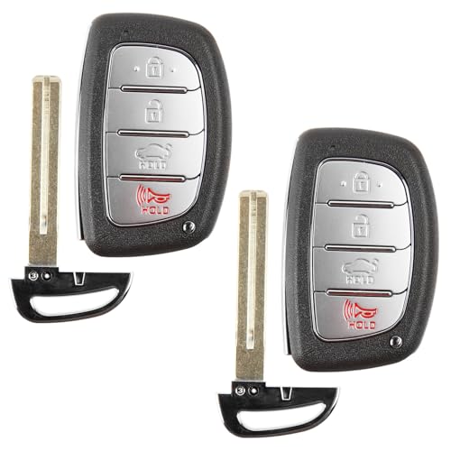 KeylessOption 2X مفتاح بدون مفتاح خيار جهاز تحكم عن بعد لسيارة 4 أزرار بديل ذكي مع إدخال غير مقصوص لهيونداي إيلانtra 2016 2017 2018 (CQOFD00120, 95440-F2000) - Image 1