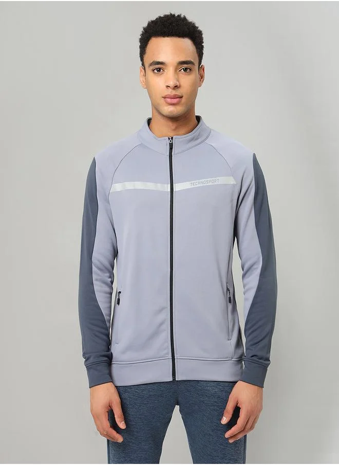 تكنوسبورت High Neck Full Sleeve Colorblock Fleece Jacket