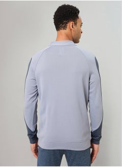 Technosport High Neck Full Sleeve Colorblock Fleece Jacket by Styli  - Image 2