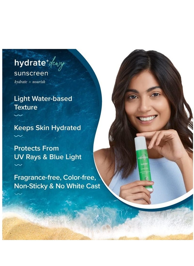 Aqualogica - Aqualogica Hydrate+ Sunscreen with SPF 50 for UVA/B & Blue Light Protection, 50g - Image 1
