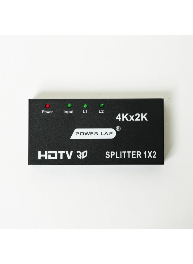 موزع إشارة HDMI بدقة 4K من باور لاب (1x2) | موزع إشارة HDMI بدقة UHD 4Kx2K بمعدل 30 هرتز | مدخل واحد ومخرجان | يدعم تقنية 3D ودقة Full HD 1080P | متوافق مع أجهزة التلفزيون، وأجهزة الكمبيوتر المحمولة، وPS5، وXbox، وأجهزة العرض - Image 2