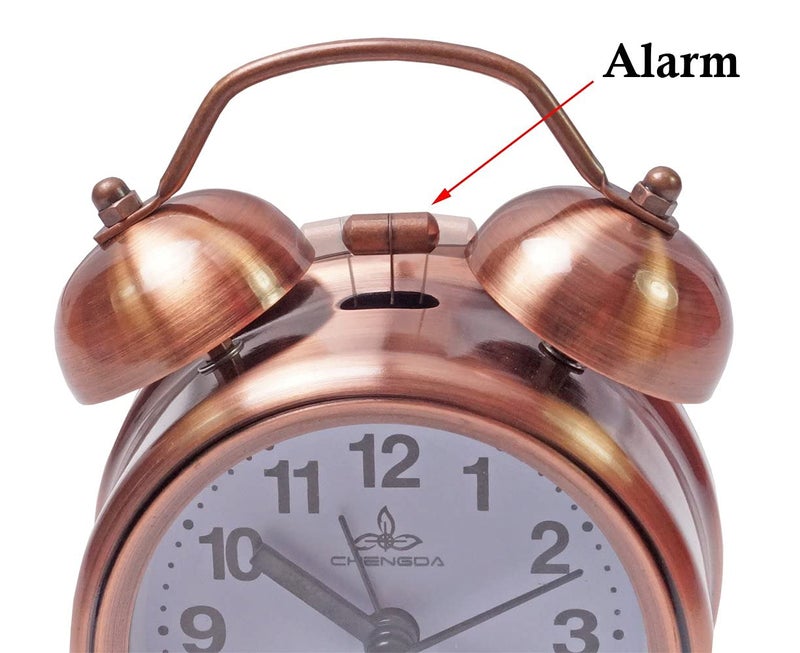 Diazola Twin Bell Copper Table Alarm Clock with Night Led Light Alarm Clock for Student for Kids Bedroom Alarm Clocks for Heavy Sleepers Multicolour TAC01 - Image 3