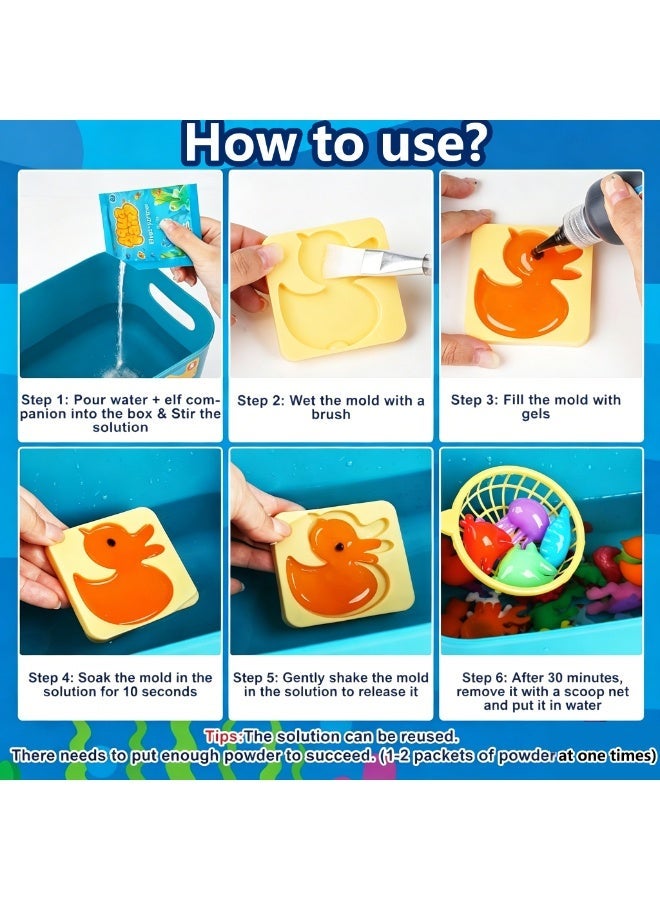 Aqua Fairy Water Gel Kit – 46 PCS Magic Toy Set with 20 Molds & 14 Gels, Aqua Gelz DIY Craft Kit for Kids Ages 4-8, Educational Birthday Gift for Boys & Girls, Holiday Party Favors - Image 5