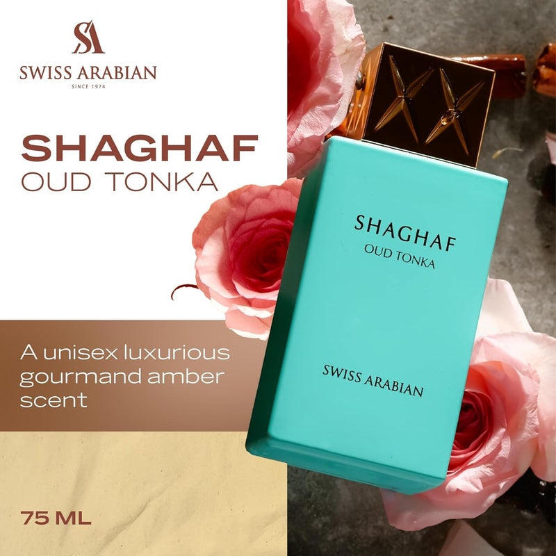Swiss Arabian Shaghaf Oud Tonka - Vanilla Perfume with Warm Amber Fragrance - Earthy and Woody Allure - Enchanting Fusion of Arabic Perfume - 2.5 oz - Image 2