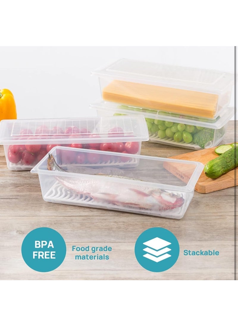 Ankit traders 6 Food Storage Container Lid Fridge Storage Box Stackable Plastic Freezer Storage Containers To Keep Fresh for Fish Meat Vegetables Fruits etc Pack of 6