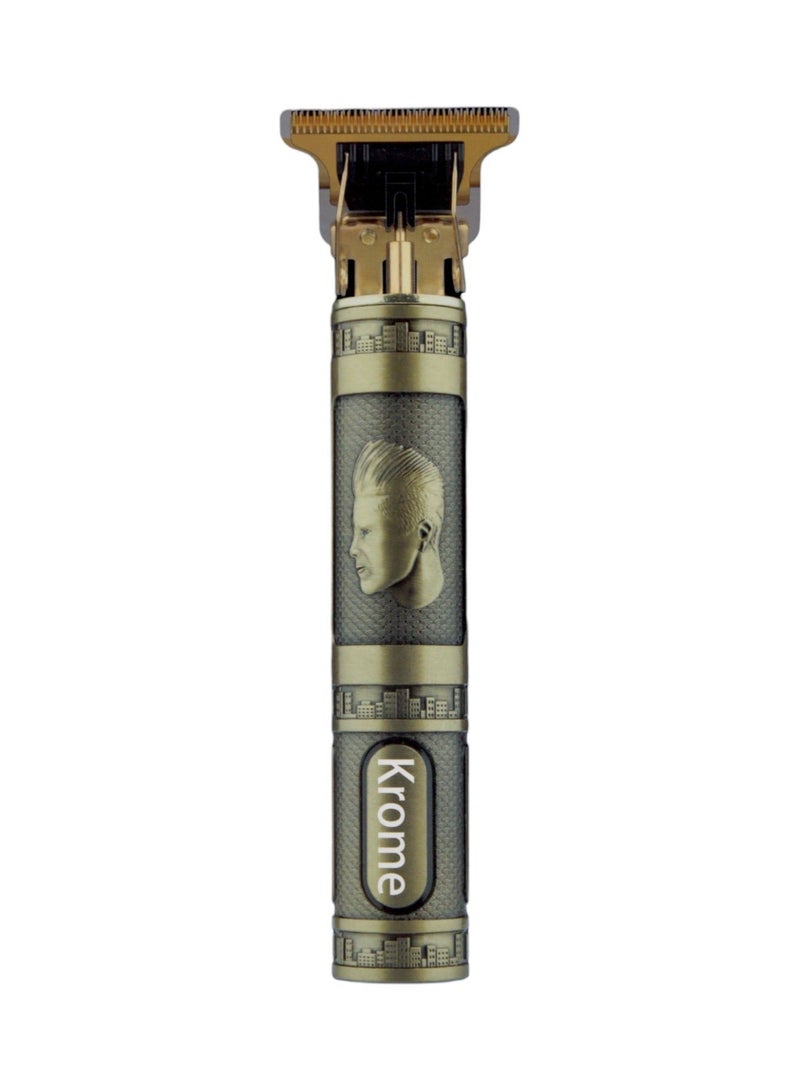 Krome Professional T-Blade High Perfomance Electric Hair Trimmer Set For Men Golden - Image 2
