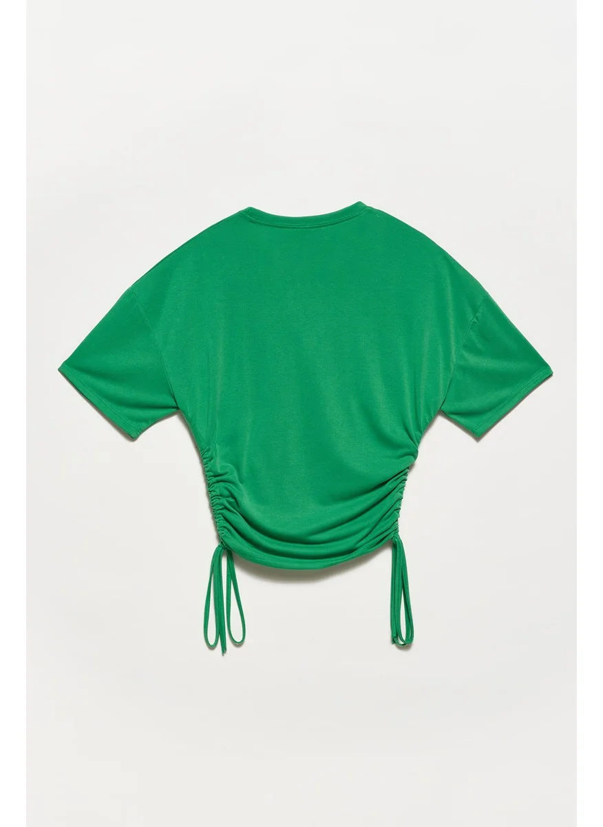 ديلفين Side Lace Tshirt-Green