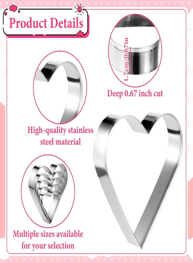 Macuezu 5 PCS Heart Shaped Cookie Cutter Mini Heart Cookie Cutters, 5 Size Stainless Steel Lover Small Biscuit Cutters for Valentine's Day, Weddings, And Anniversaries - Image 3