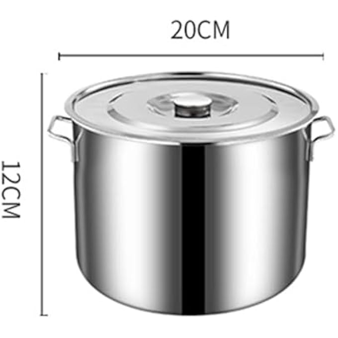 زيروديس أواني طهي من الفولاذ المقاوم للصدأ، قدر حساء كبير مع غطاء ومقابض جانبية، أدوات مطبخ مناسبة للطهي في المطاعم المنزلية، الغلي، القلي، الحساء - Image 3