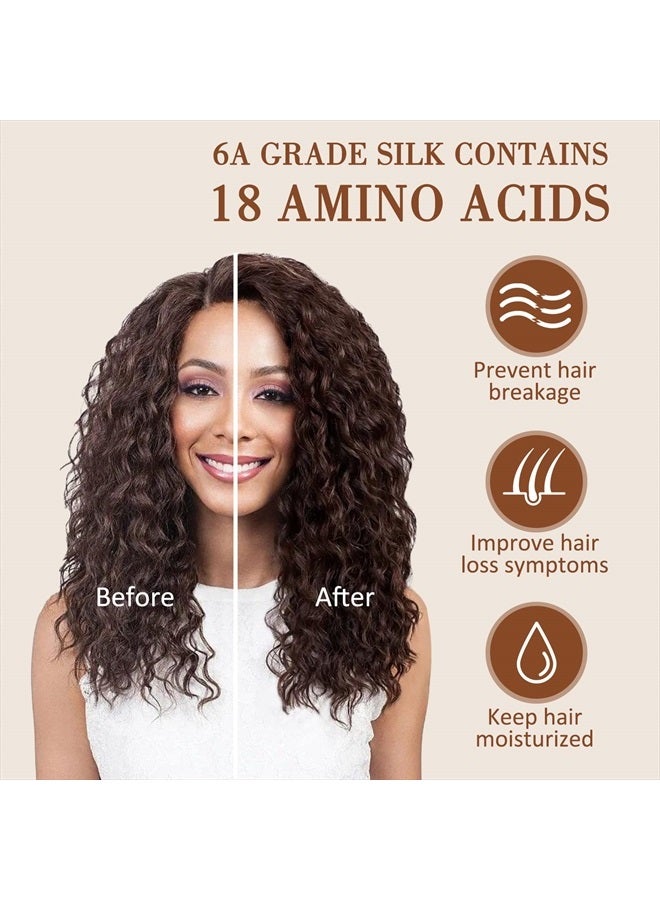 LULUSILK 100% Mulberry Silk Lined Sleep Cap Silk Bonnet for Sleeping, No More Frizzy Tangled Hair, Stay On All Night Adjustable Silk Hair Wrap for Sleeping, Brown Leopard, Pack of 1 - Image 3