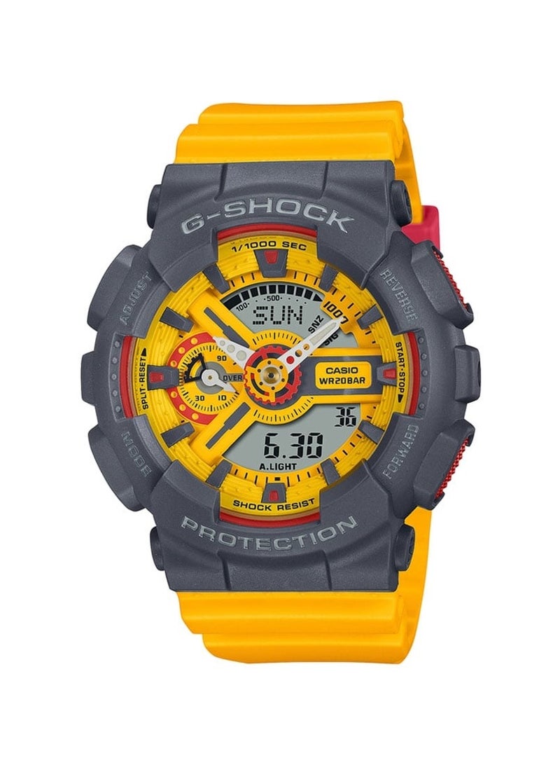 Casio G-Shock  90s Sport Series Digital Analog Dial Yellow Resin Band GMA-S110Y-9ADR - Image 1