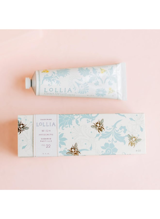 LOLLIA Wish Handcreme 4 oz Sugar Cane Vanilla Bean Jasmine Scented Hand Cream for Women Moisturizing Lotion for Dry Hands Quick Absorbing Shea Butter Cocoa Butter Luxury Purse Essentials - Image 4