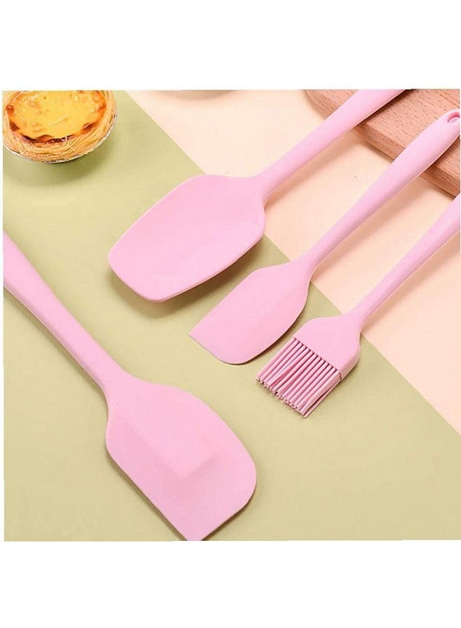 P-Plus International Silicone Spatula Set 5-Piece - 446F Heat-Resistant Baking Spoon Spatula - Seamless One-Piece Design- Non-Stick Silicone Stainless Steel Core (Spatula Set of 5 Pink) - Image 3
