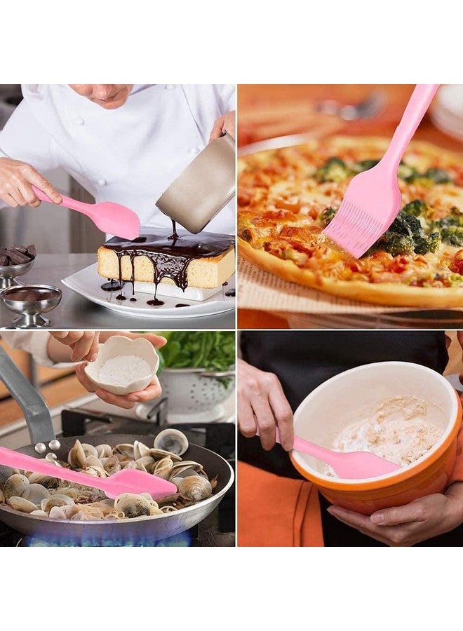 P-Plus International Silicone Spatula Set 5-Piece - 446F Heat-Resistant Baking Spoon Spatula - Seamless One-Piece Design- Non-Stick Silicone Stainless Steel Core (Spatula Set of 5 Pink) - Image 4