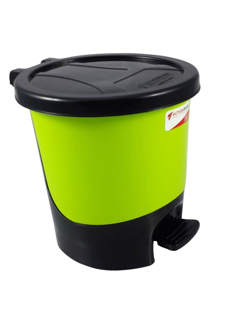 pelton pelton Plastic Pedal Bin with Lid 5 Litres Capacity Lime Green and Black  - Image 1