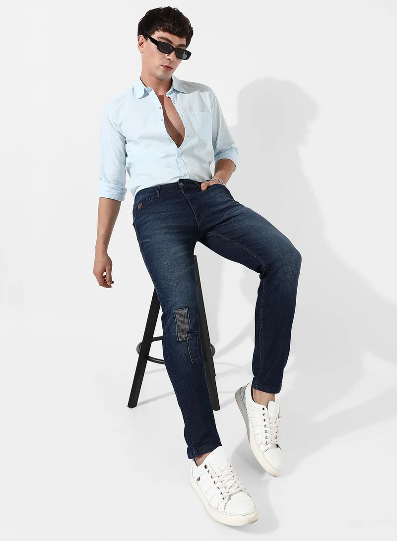 Campus Sutra  Men's Tapered Dark-Wash Denim Jeans for Men | Best Price UAE