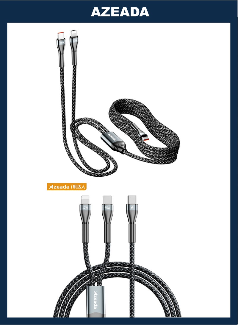 Azeada Rongke Series One-to-Two 65W Fast Charging Data Cable - Image 2