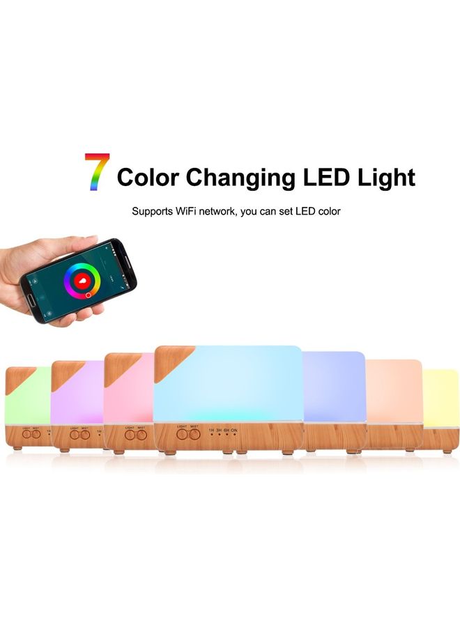 إسكدنيا جهاز ترطيب هواء ذكي لاسلكي مزود بمصباح LED ليلي سعة 700 مل يعمل بتقنية الواي فاي متعدد الألوان 16.5x16.5x14.8سم - Image 3