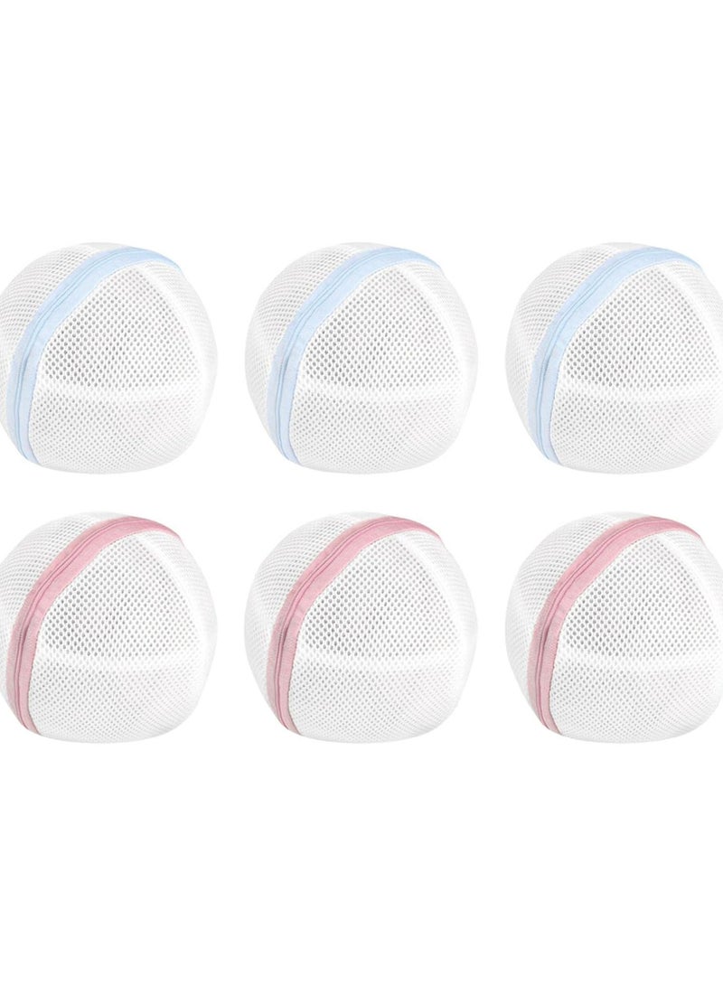 GGOOT 6 Pack Bra Laundry Bags, Mesh Laundry Bags, Special Lingerie Laundry Bags with Zipper, Lingerie Laundry Bags for Washer and Dryer, Laundry Storage Bags for Women(3 pink + 3 blue)(3 pink + 3 blue) - Image 2