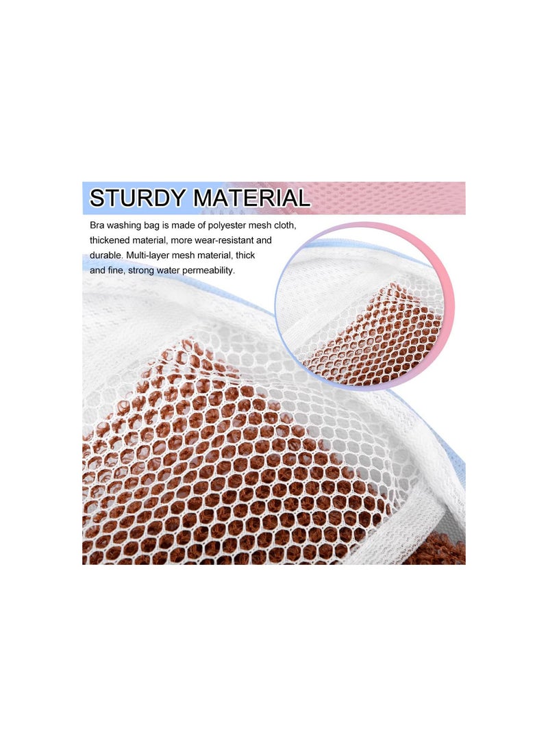 GGOOT 6 Pack Bra Laundry Bags, Mesh Laundry Bags, Special Lingerie Laundry Bags with Zipper, Lingerie Laundry Bags for Washer and Dryer, Laundry Storage Bags for Women(3 pink + 3 blue)(3 pink + 3 blue) - Image 4