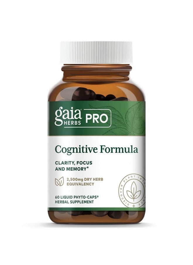 Gaia Herbs Gaia Pro Cognitive Formula Brain Boost  Blood Flow Supplement Provides Antioxidant Activity Support With Rosemary Organic Peppermint  Gotu Kola 60 Vegan Liquid Phytocapsules 30 Servings  - Image 1