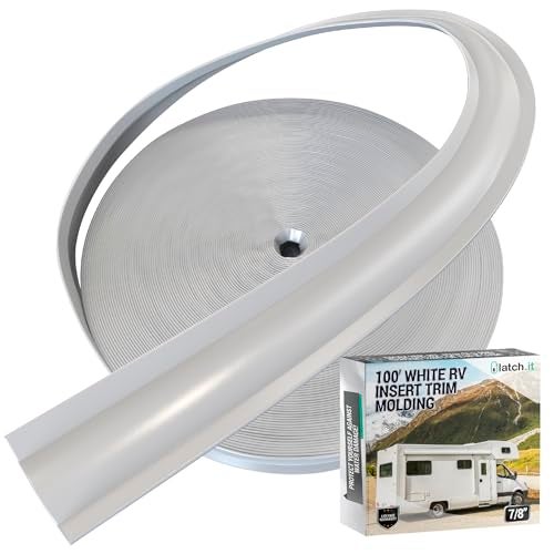LATCH.IT RV Trim Molding Insert 7/8" (White) | 100’ RV Weather Stripping Exterior Corner Moldings | Camper Trim Molding Exterior | UV-Resistant, Flexible Vinyl | Easy DIY Installation - Image 1