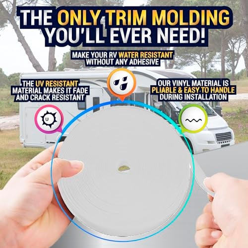 LATCH.IT RV Trim Molding Insert 7/8" (White) | 100’ RV Weather Stripping Exterior Corner Moldings | Camper Trim Molding Exterior | UV-Resistant, Flexible Vinyl | Easy DIY Installation - Image 4