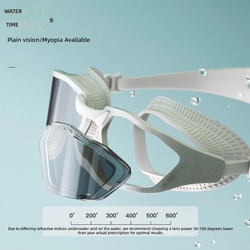 WaterTime Waterproof Anti-Fog HD Swimming Goggles with Myopia Correction, Large Frame, Unisex - Image 5