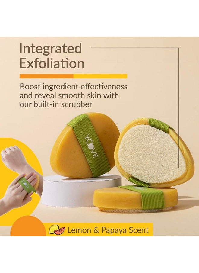Turmeric And Kojic Acid Soap With Exfoliating Scrubber Elastic Grip Teardrop Shape Gentle Cleanser Soap Bar From Natural Ingredients Clear Dark Spots And Acne For Radiant Even Skin 3Pack