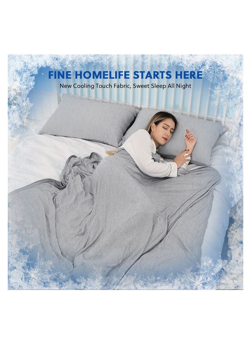SYOSI - Cooling Blankets, Blankets for Hot Sleepers - Summer Blanket Thin Lightweight Breathable Soft Double Side Enhanced Cooling Blanket for Bed, Keep Cool for Night Sweats (Grey, 150*200cm) - Image 1