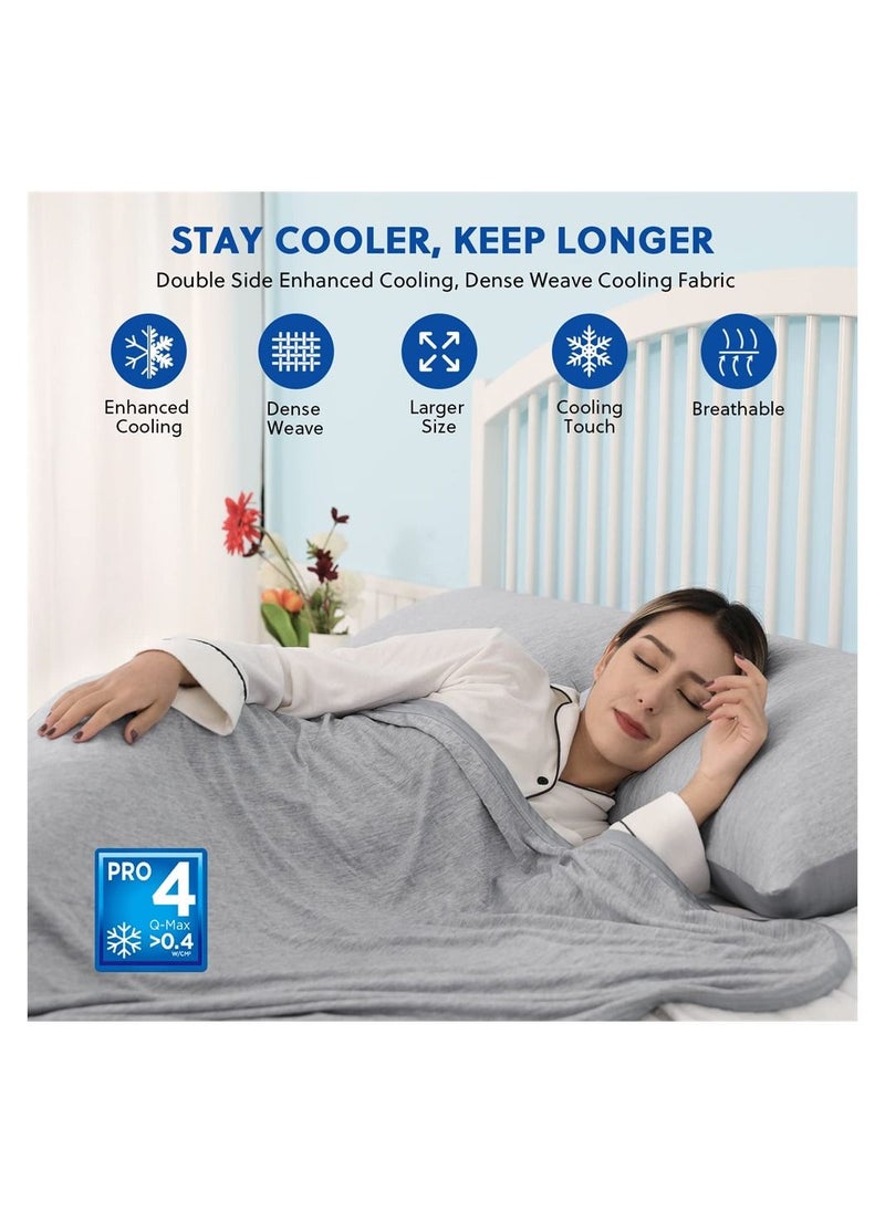SYOSI - Cooling Blankets, Blankets for Hot Sleepers - Summer Blanket Thin Lightweight Breathable Soft Double Side Enhanced Cooling Blanket for Bed, Keep Cool for Night Sweats (Grey, 150*200cm) - Image 1