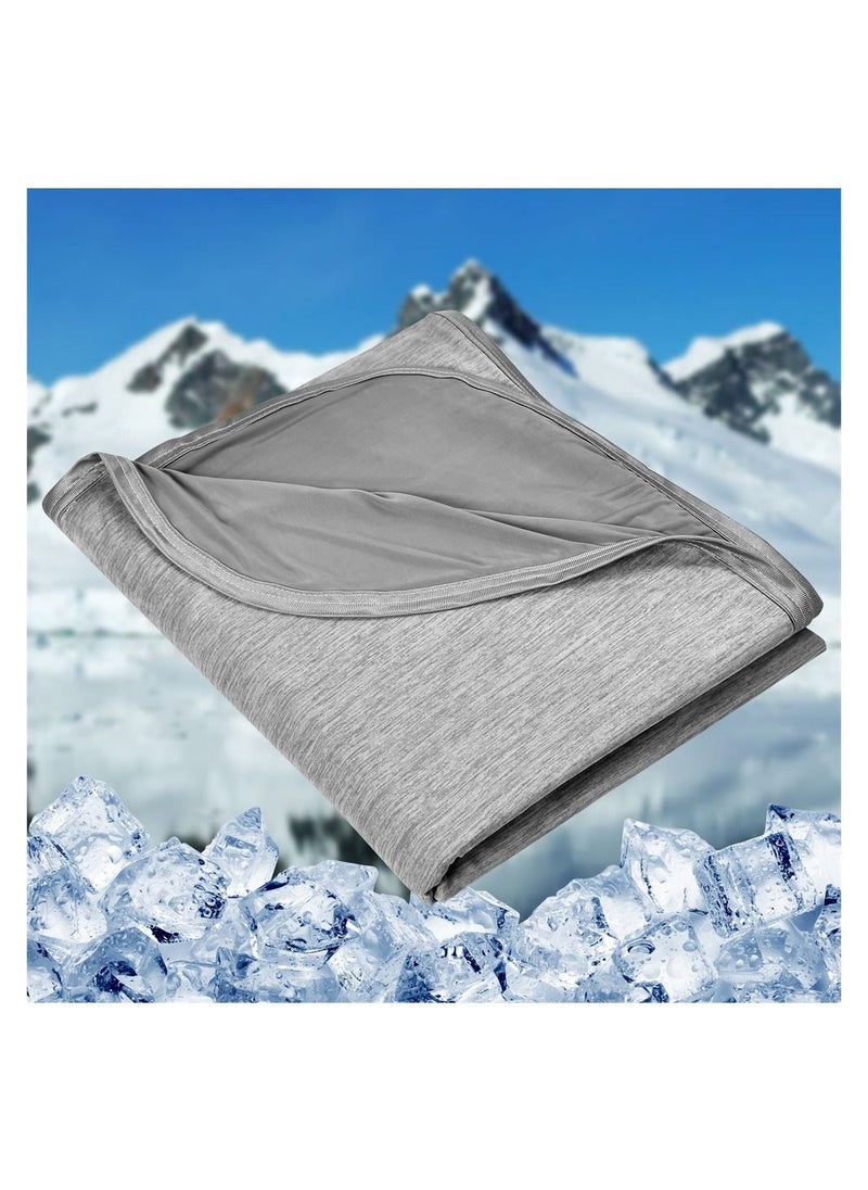 SYOSI - Cooling Blankets, Blankets for Hot Sleepers - Summer Blanket Thin Lightweight Breathable Soft Double Side Enhanced Cooling Blanket for Bed, Keep Cool for Night Sweats (Grey, 150*200cm) - Image 1