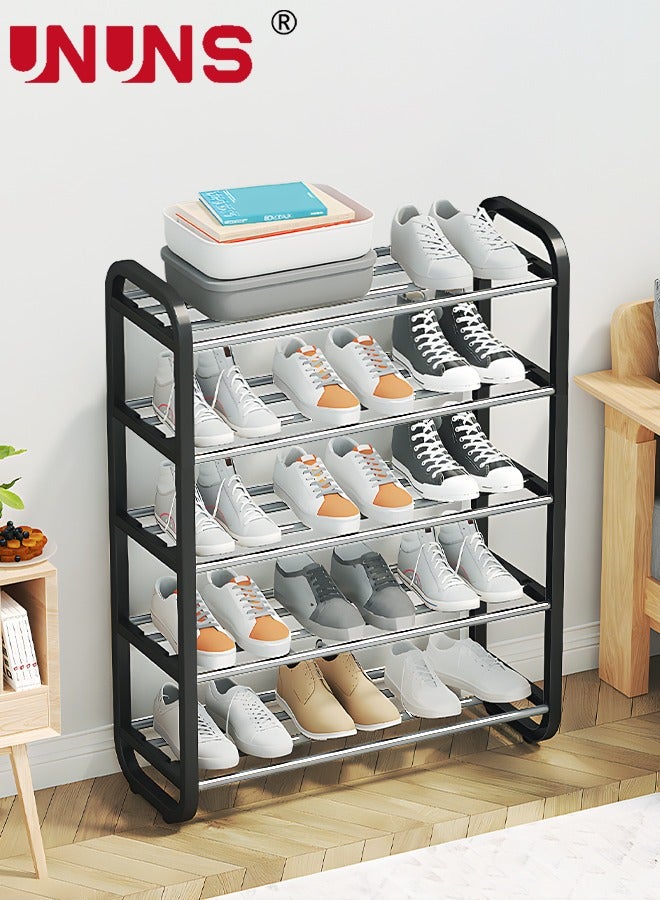 UNUNS 5 Tiers Metal Shoe Rack,Adjustable Shoe Shelf Storage Organizer,Stackable Shoe Storage,For Entryway,Hallway,Living Room,Closet - Image 4