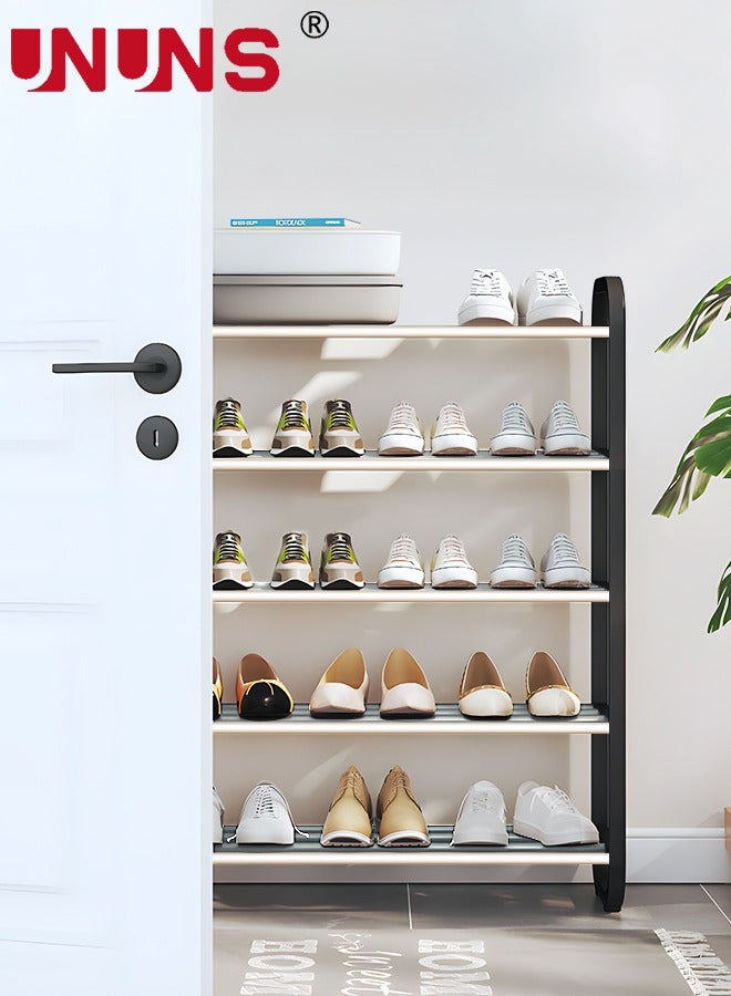 UNUNS 5 Tiers Metal Shoe Rack,Adjustable Shoe Shelf Storage Organizer,Stackable Shoe Storage,For Entryway,Hallway,Living Room,Closet - Image 2